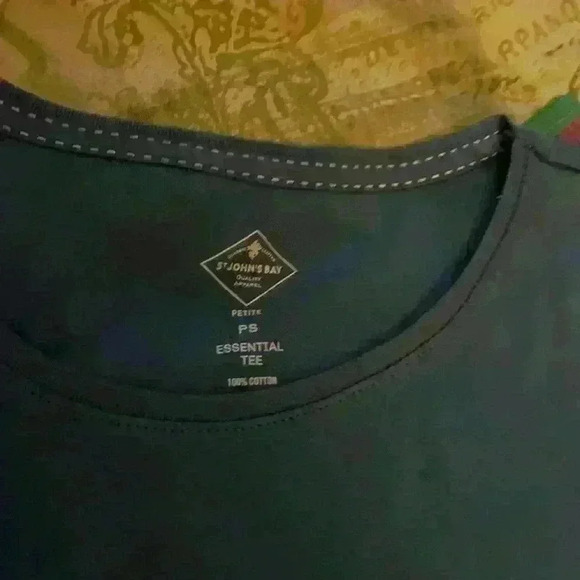 Ladies St John’s Bay blue short sleeve top P.S. - Picture 3 of 5